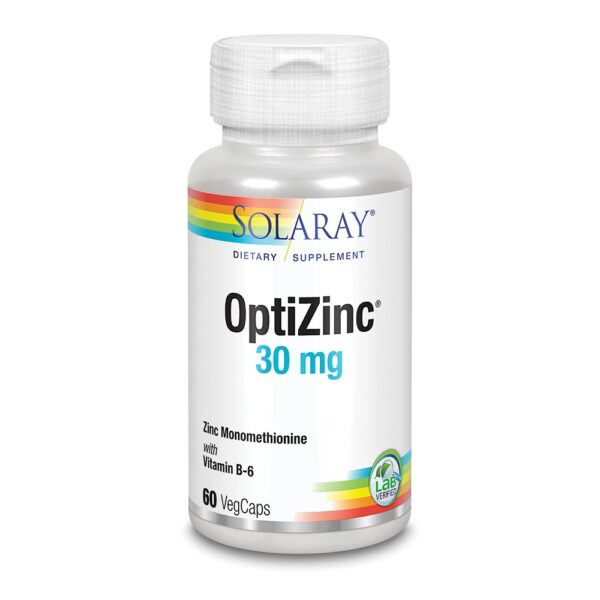 OptiZinc 30 mg (+ B6 20mg) x 60 kapsula - Solaray